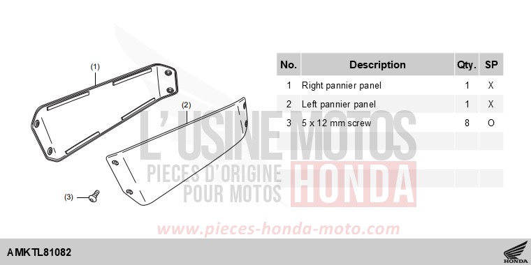 KIT,PANEL R/L PANNIER(PAINT) *NHA86M* de Forza 750 MAT WARM ASH METALLIC (YR386) 2025
